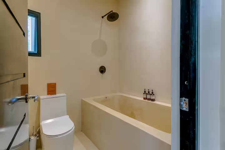 Cajmere Suite — bathroom with soaking tub and shower