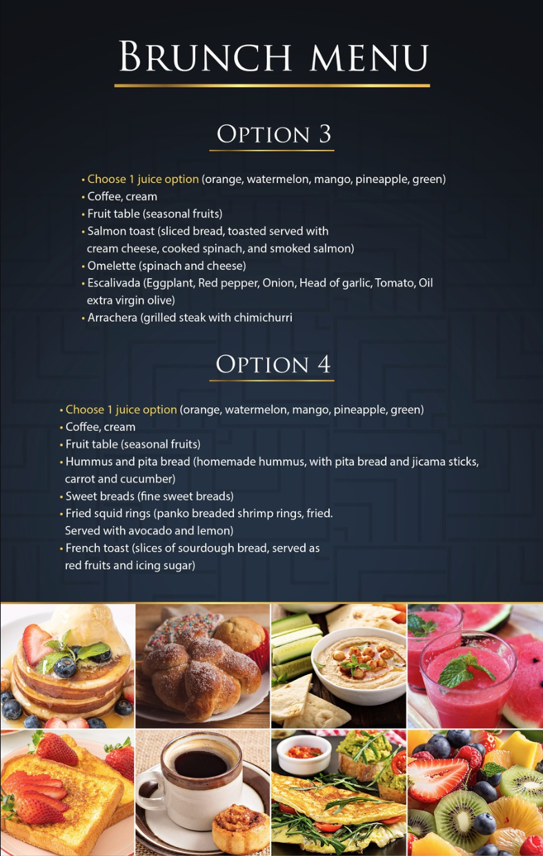 Brunch menu — options 3 & 4