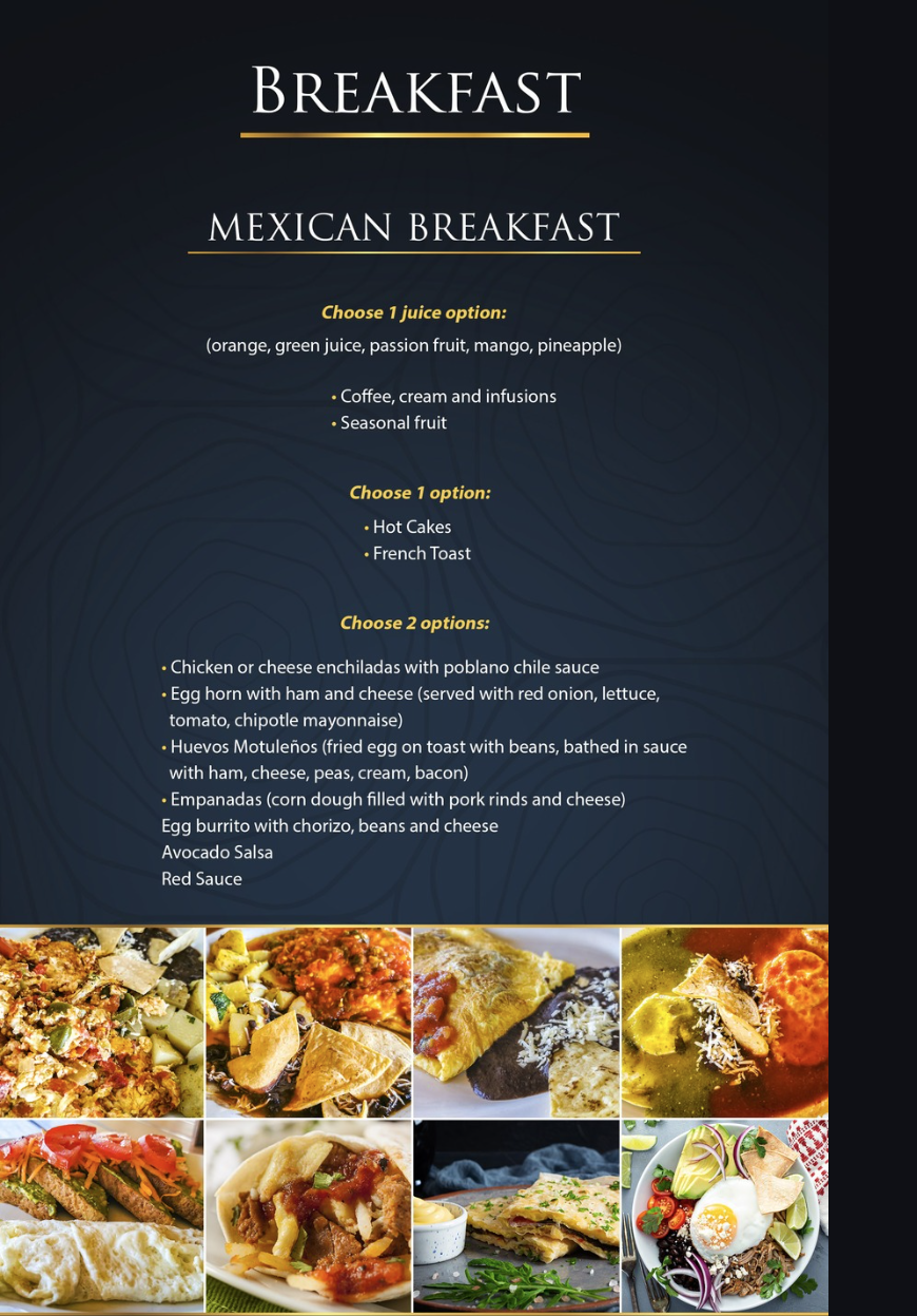 Mexican breakfast menu
